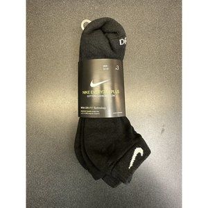 Nike Men's 3-Pack Everyday Plus Cushioned Low Training Black Socks Size 12-15